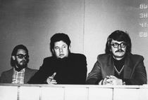 В президиуме. (слева направо): Владимир Гаков (Москва), Феликс Дымов (Ленинград), Виталий Бабенко (Москва)