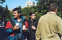 (слева направо): Дмитрий Байкалов (Москва), Сергей Самарский (Киев), Вадим Кумок (Москва) (со спины)