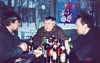 (слева направо): Андрей Синицын (Москва), Андрей Саломатов (Москва), Олег Колесников (Москва). 26.01.03.