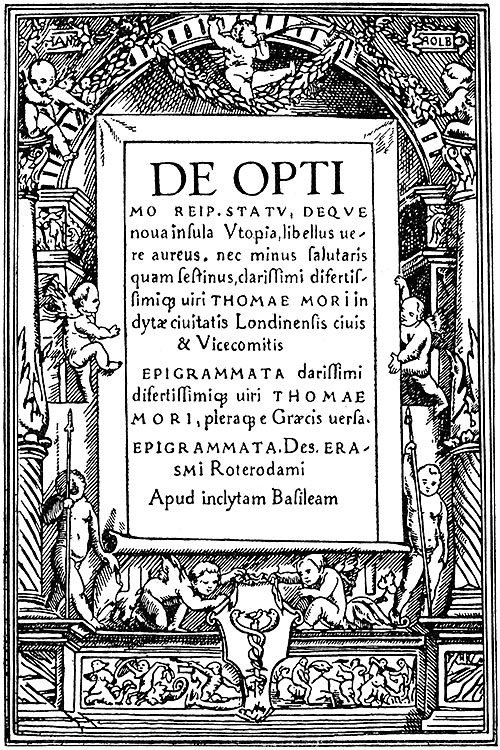 Титульный лист базельского издания «Утопии», 1518